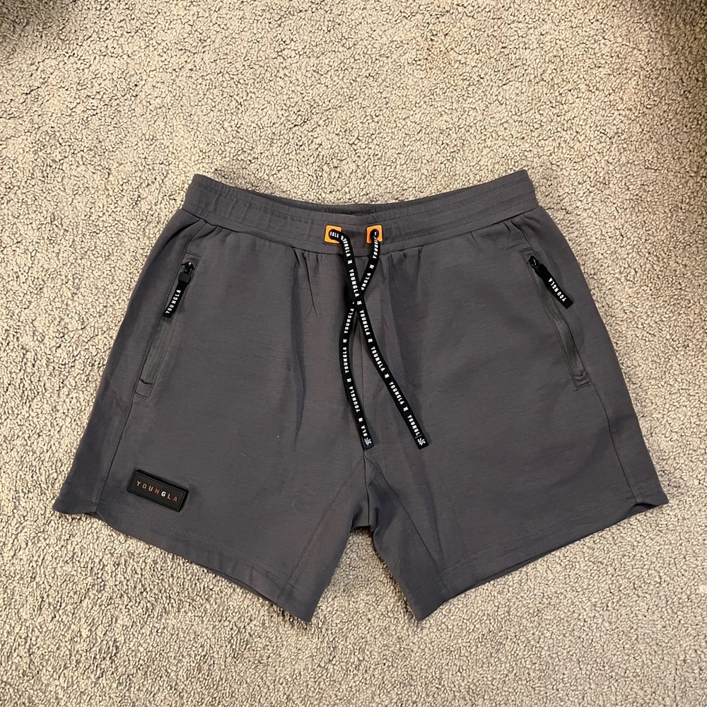 YoungLA Men's Charcoal Athletic Shorts